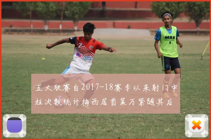 五大联赛自2017-18赛季以来射门中柱次数统计梅西居首莱万紧随其后
